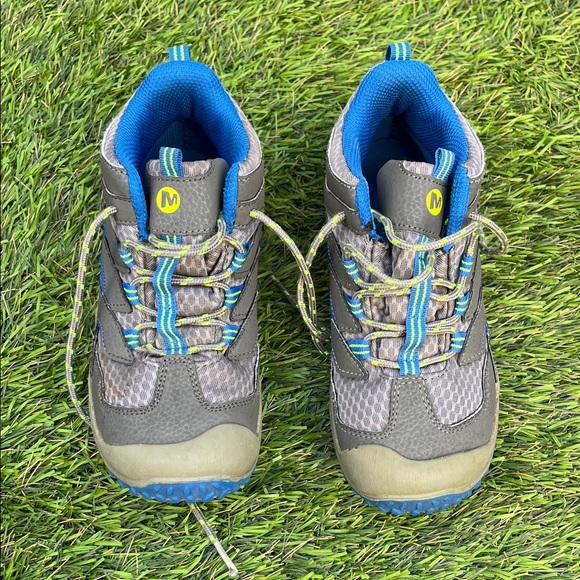 Merrell Kids' Gray and Blue Hiking Boots - Picture 6 of 10